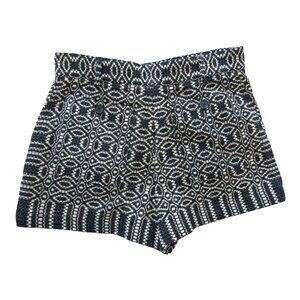 CHRISTIAN DIOR Navy Blue Beige Cotton Motif Jacquard Shorts 36 / 4